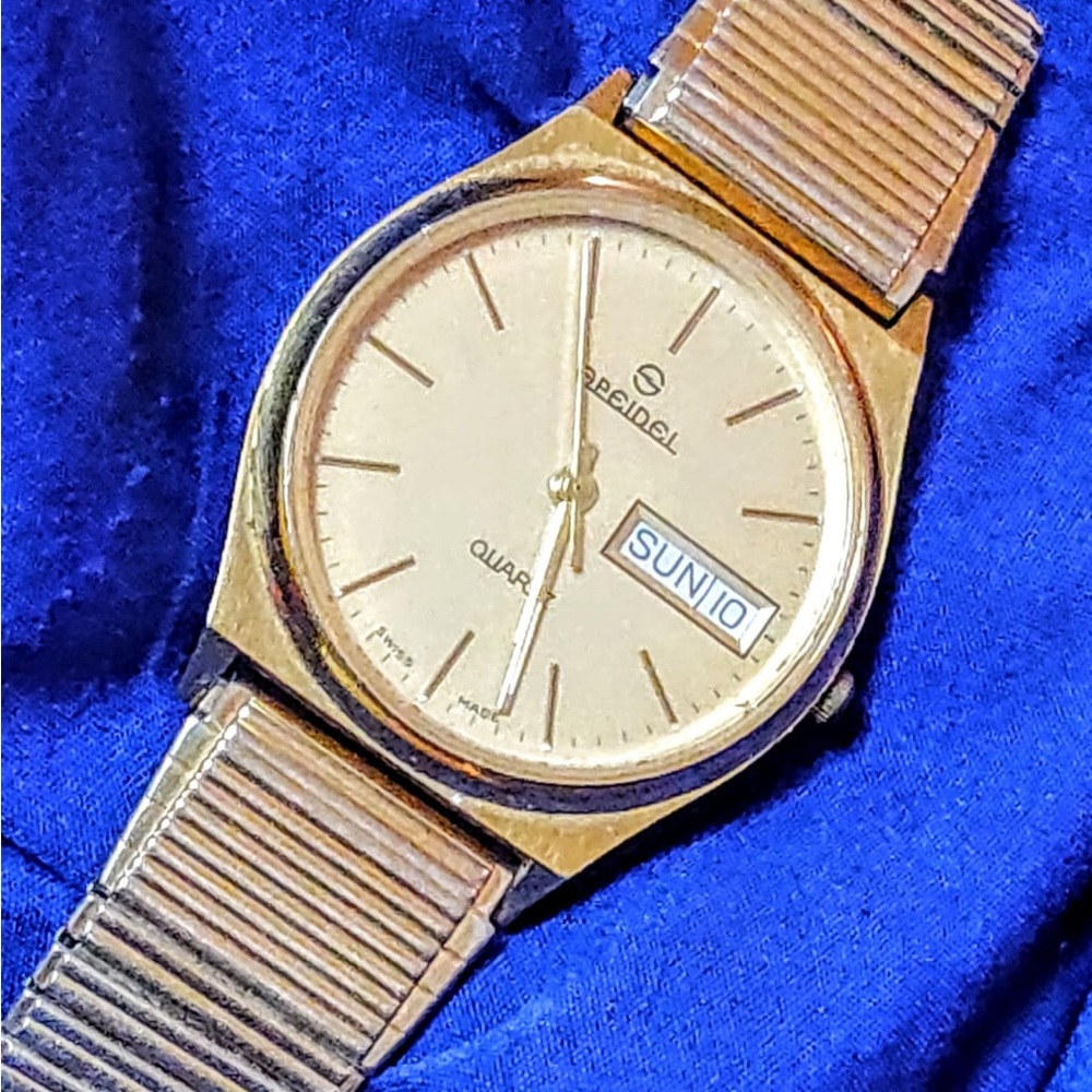 Speidel Swiss ETA Day Date Classic Gold Tone Men's Watch